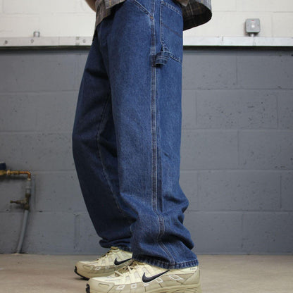 Wrangler carpenter jeans y2k blue loose leg denim Loose straight skater 2000s style cargo pants