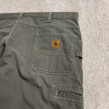 Carhartt double knee carpenter jeans Y2K green Loose fit baggy cargo utility pants wide leg