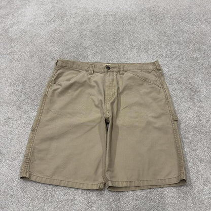 Baggy carpenter shorts canvas cargo tan Blue Mountain skater style surf jorts