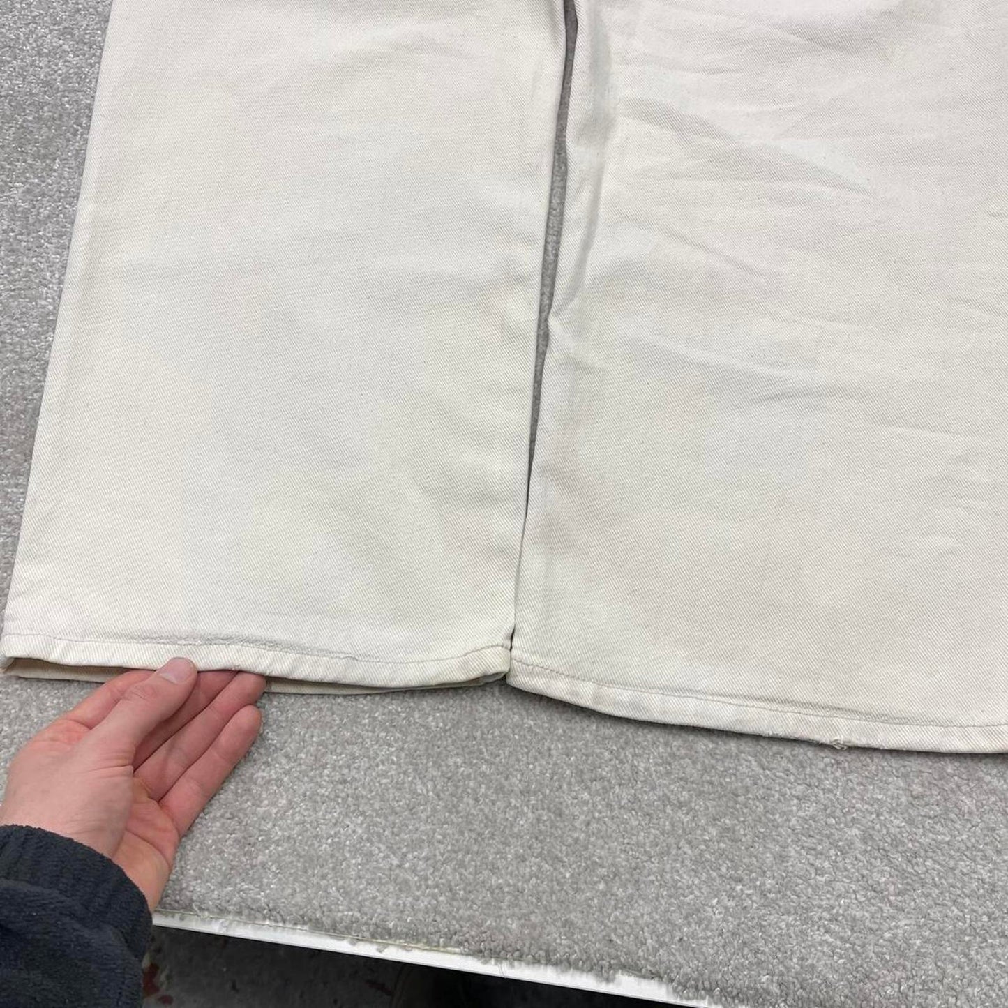 Vintage Y2K baggy jeans wide leg white Loose baggy fit Anchor Blue denim skater style pants