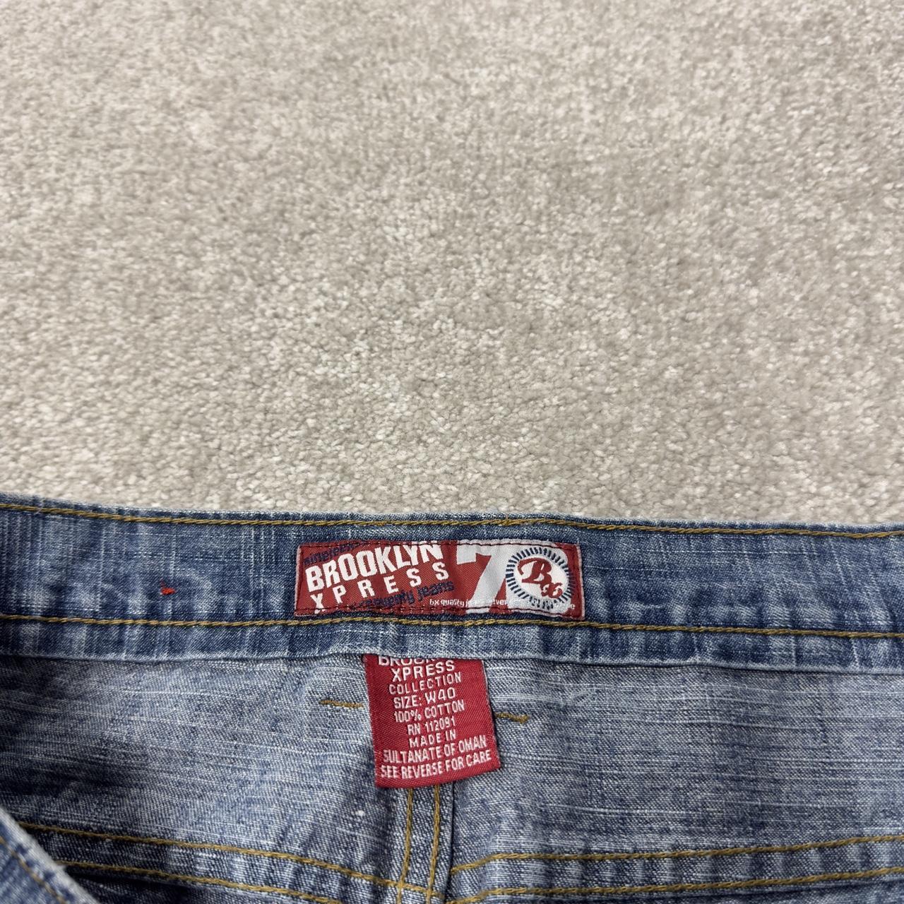 Extra baggy denim carpenter shorts y2k blue Brooklyn Xpress long wide leg summer jorts