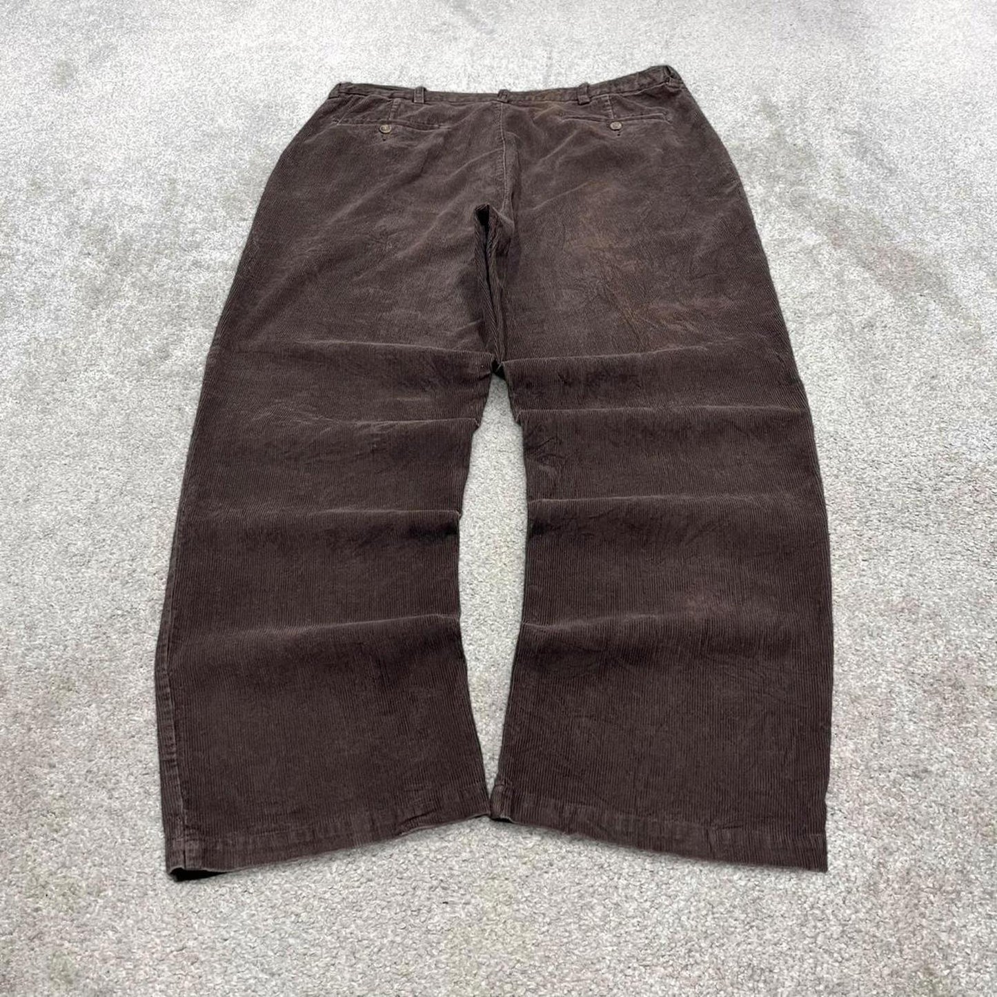 Brown Haggar corduroy trousers W38L32 baggy jumbo cord pants 90s skate style