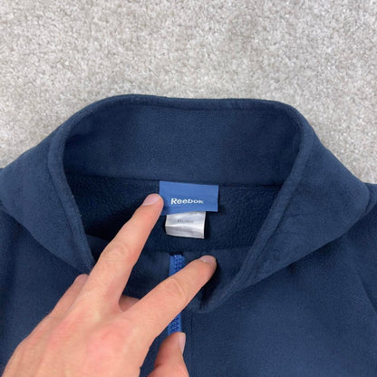 Navy Blue Reebok technical fleece XXL y2k style quarter zip autumn outdoors wear casual paneled