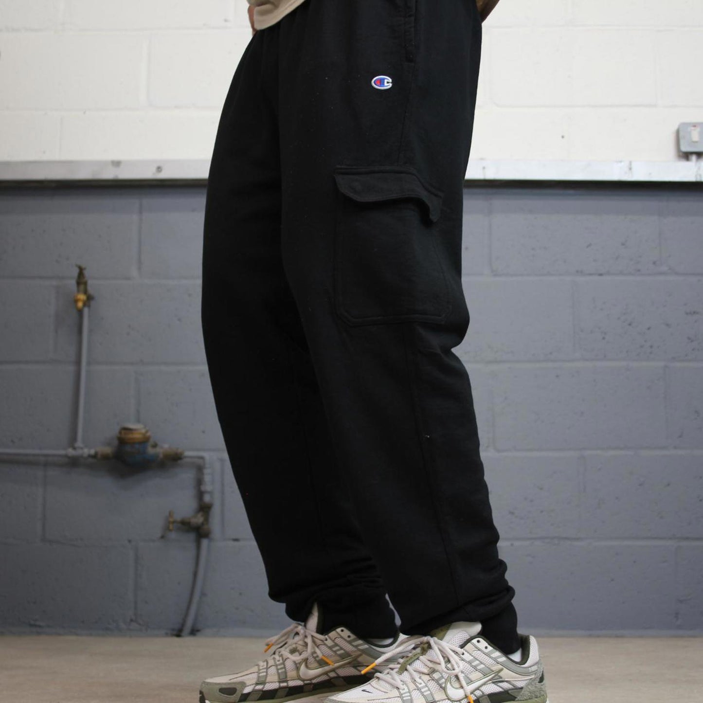Y2k Black Champion Cargo Joggers XL