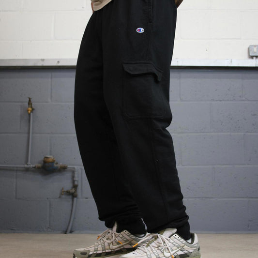 Y2k Black Champion Cargo Joggers XL