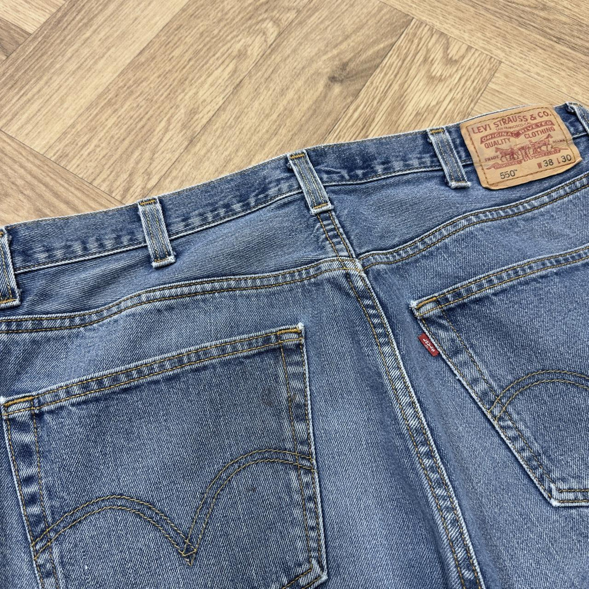 Levi's 550 jeans relaxed fit y2k Loose straight blue denim pants red tab logo