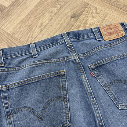 Levi's 550 jeans relaxed fit y2k Loose straight blue denim pants red tab logo