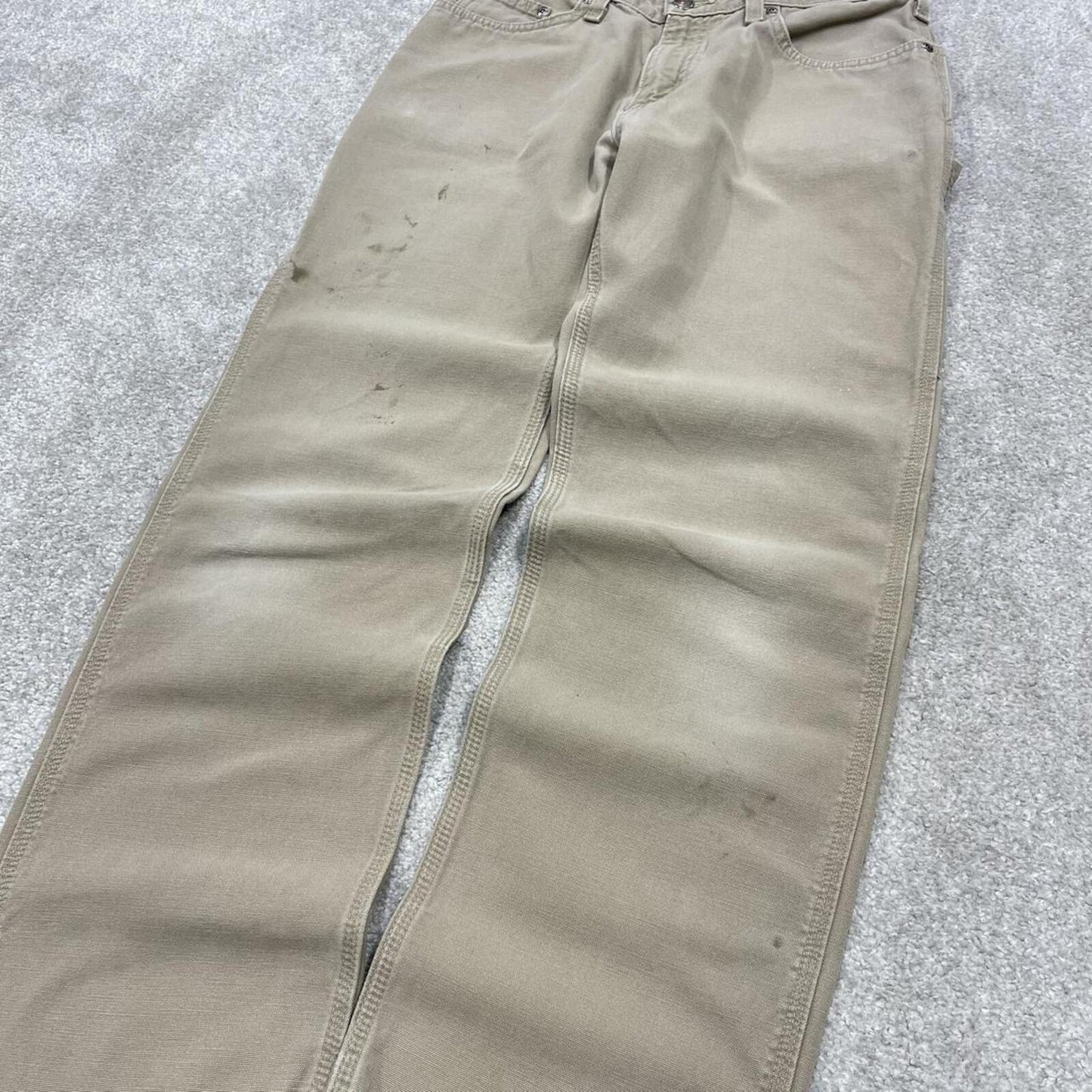 Carhartt carpenter jeans work pants beige Loose straight leg carpenter skate / work pants