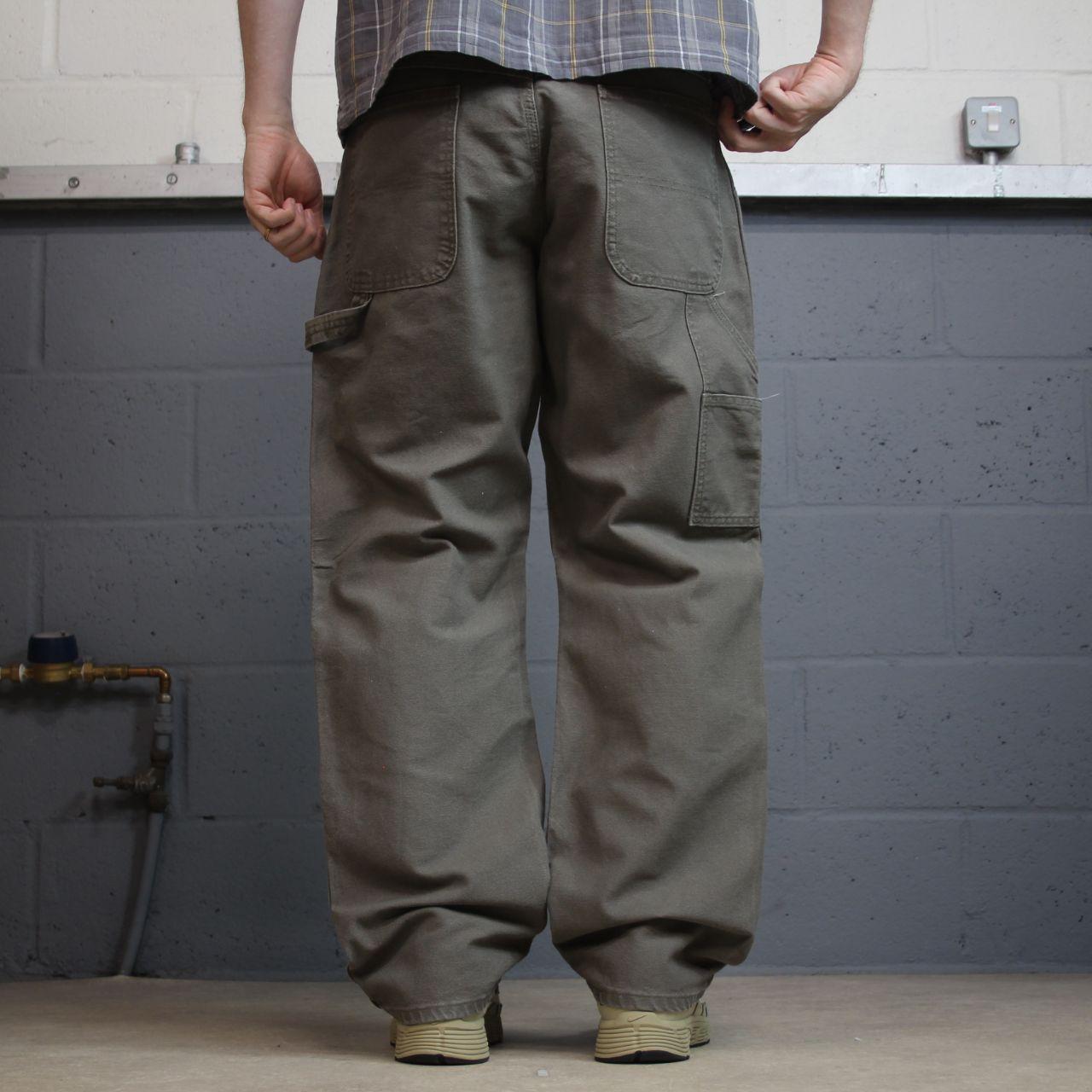 Denim carpenter jeans y2k W34L32 khaki grey Loose straight leg skater style work cargos