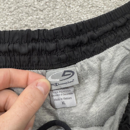 Y2K Champion tracksuit bottoms loose black Loose leg lined 2000s style casual track pants