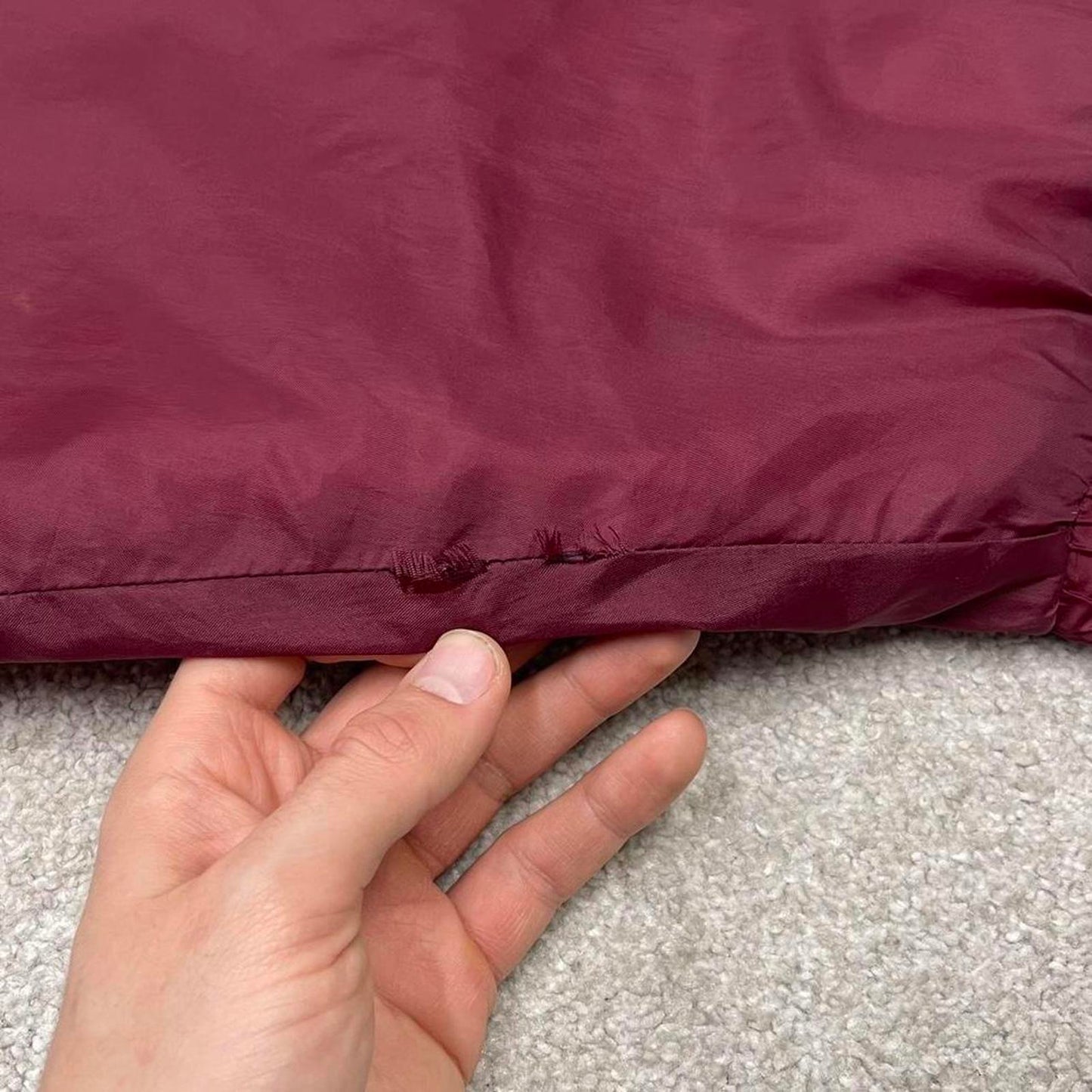 Vintage y2k technical windbreaker jacket burgundy Boxy embroidered bomber jacket with detailing