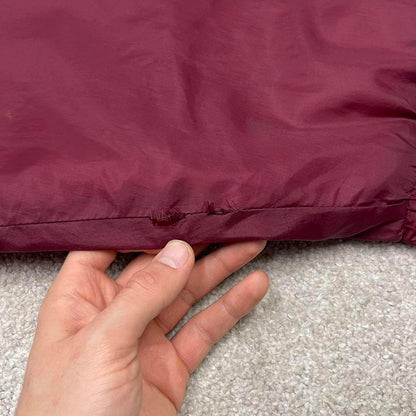 Vintage y2k technical windbreaker jacket burgundy Boxy embroidered bomber jacket with detailing