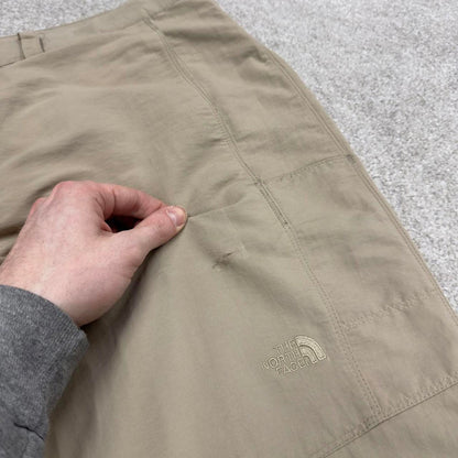 Y2K The North Face technical pants beige Loose hiking style TNF trousers embroidered