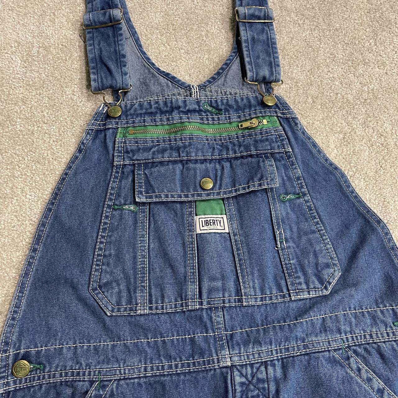 Vintage Liberty denim dungarees y2k blue Loose festival / skate wear bib utility work overalls