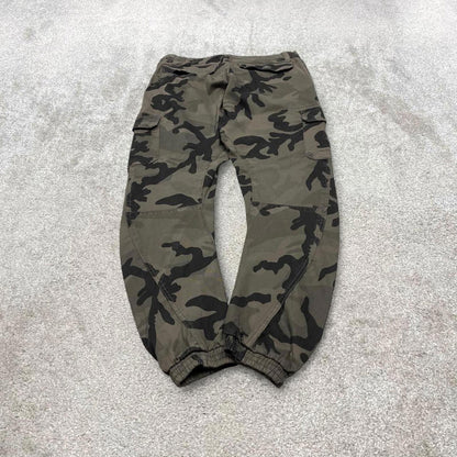 Y2K camo cargo pants khaki Urban classics camouflage cargo trousers utility cuffed legs
