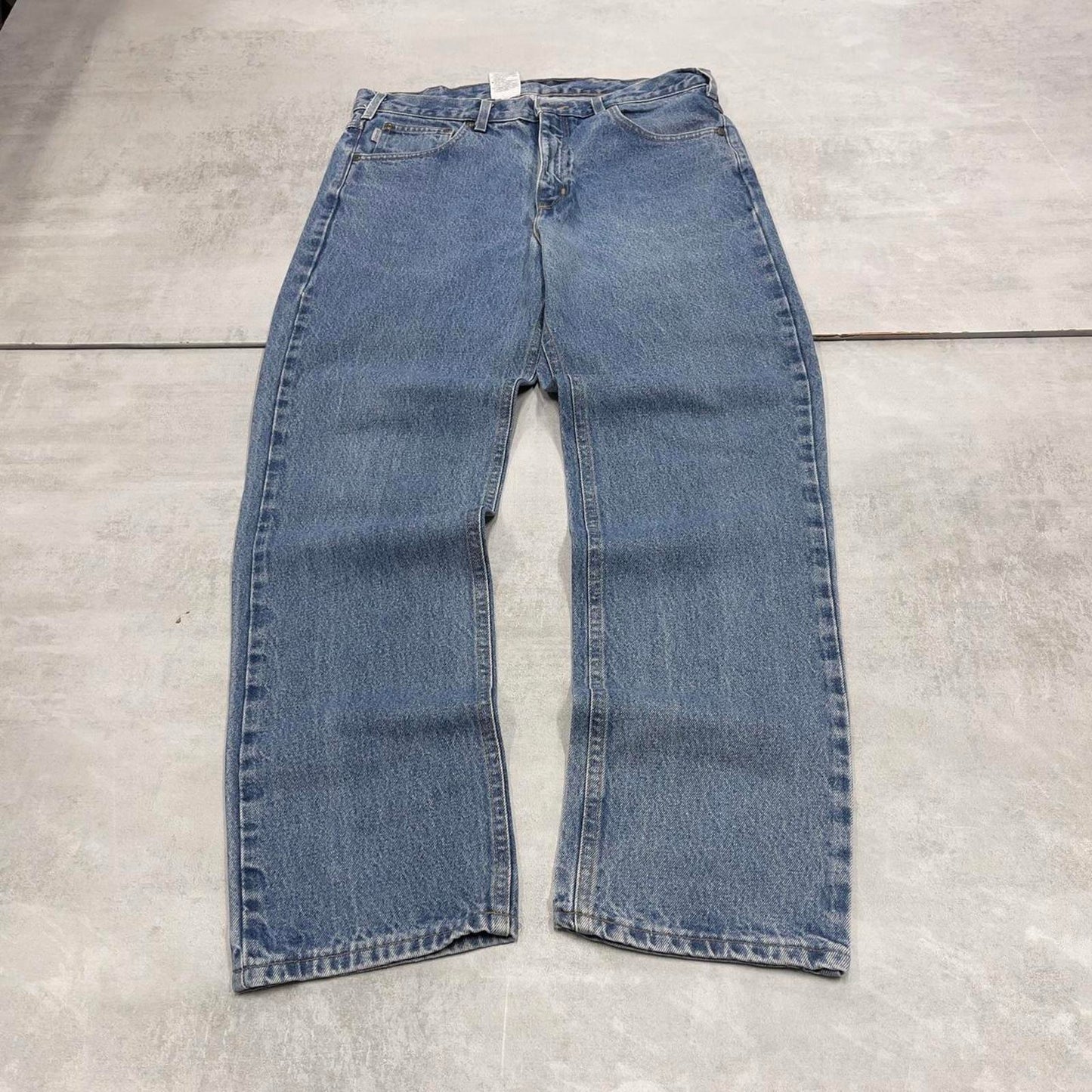 Blue Denim Carhartt jeans W35L32 90s style skater loose 5 pocket jeans