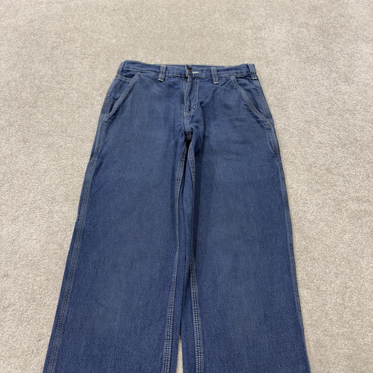 Vintage vintage Carhartt carpenter jeans y2k blue denimn Loose straight leg skater style workwear
