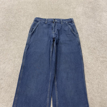 Vintage vintage Carhartt carpenter jeans y2k blue denimn Loose straight leg skater style workwear