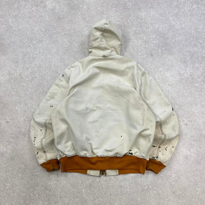 Vintage hooded Carhartt active jacket Small canvas thermal mesh lining American