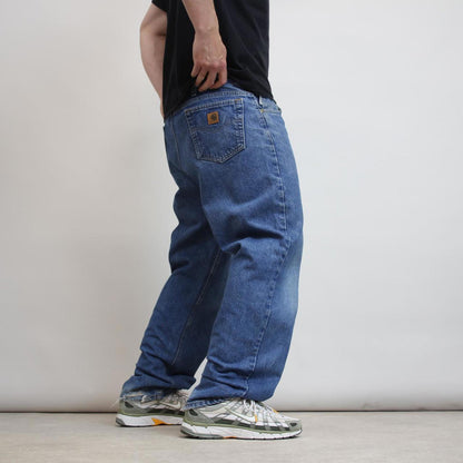 Mens vintage Carhartt jeans W40 L32 Loose traditional fit thick denim work jeans