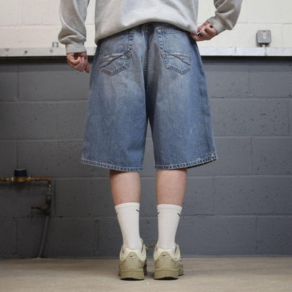 Long denim shorts y2k skater loose blue BKE skater style brand surf jorts