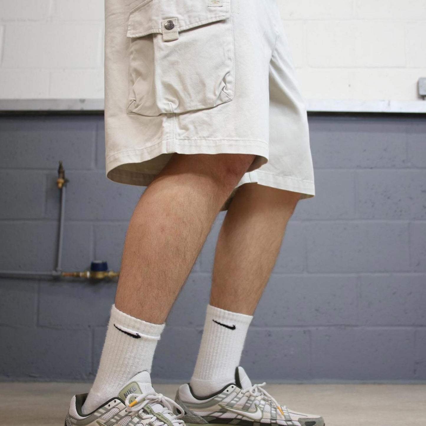 Y2K baggy IZOD cargo skater shorts white Loose chino utility summer festival shorts