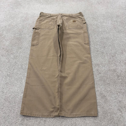 Tan baggy vintage Carhartt carpenter pants y2k Loose leg 2000s skater style workwear