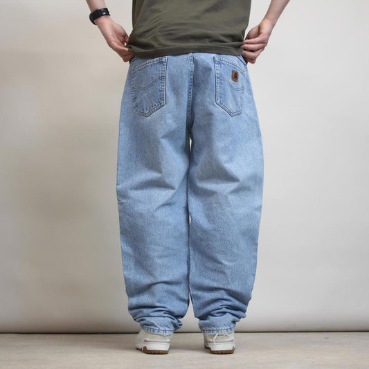 Mens Carhartt jeans W38 L30 blue Loose thick denim 90s style skate jeans
