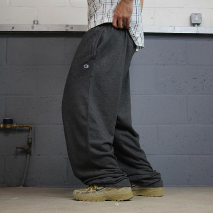 Y2K Champion baggy joggers grey wide leg Loose embroidered track pants