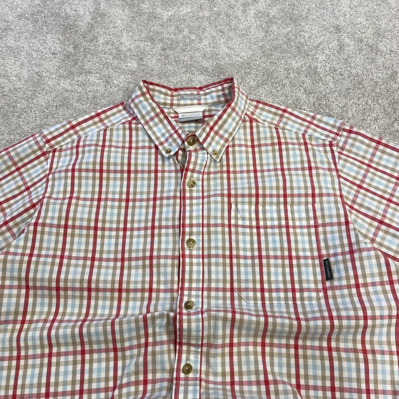 Columbia checkered short sleeve shirt y2k Festival style button down summer shirt