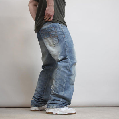 Blue Rocawear jeans W38 L36 loose leg y2k denim skate trousers embroidered detail