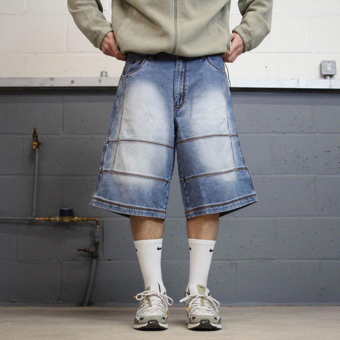 Y2k baggy Enyce carpenter shorts skater style blue Loose wide leg summer festival shorts