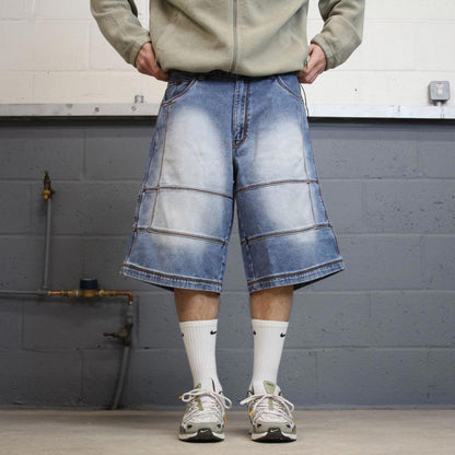 Y2k baggy Enyce carpenter shorts skater style blue Loose wide leg summer festival shorts