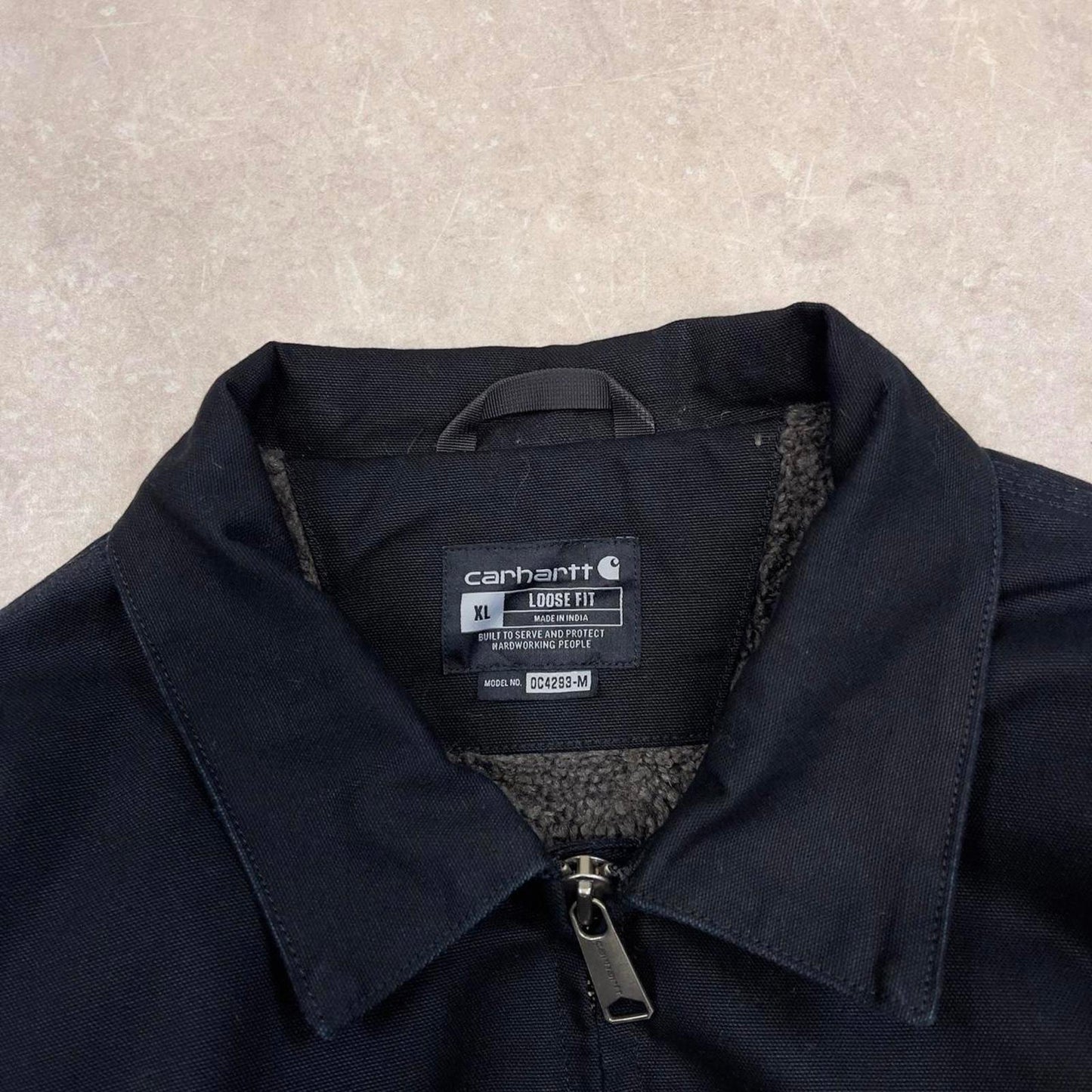 Black Carhartt jacket XL sherpa lined canvas ridge