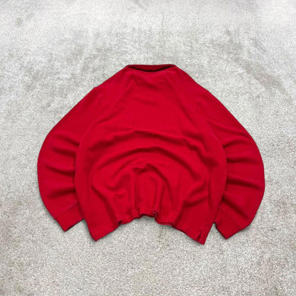 CHAPS knit quarter zip sweater jumper pull over XXL men's red knitted y2k 00s style