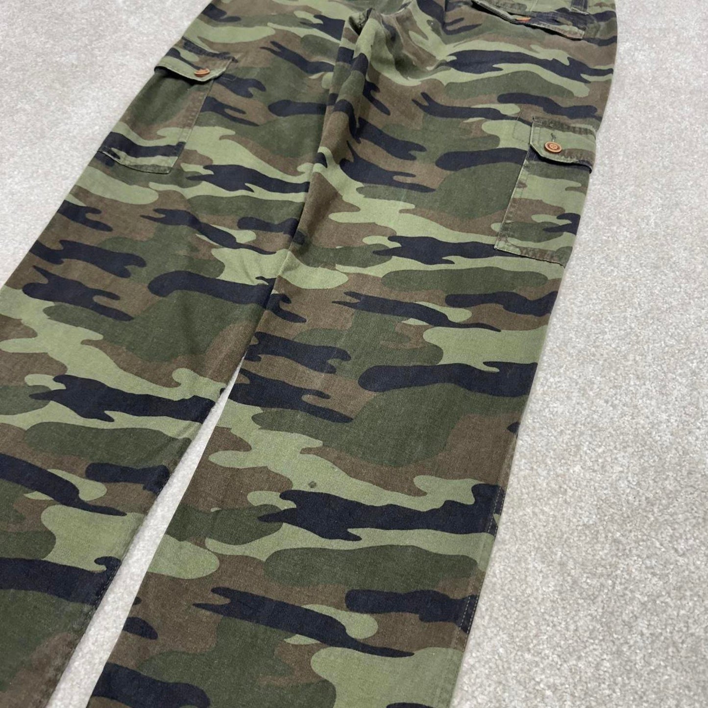 Camo cargo pants Red Camel W36L32 loose green forest camouflage trousers utility