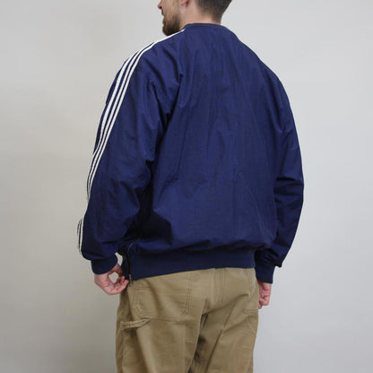 Blue vintage adidas pullover windbreaker XL