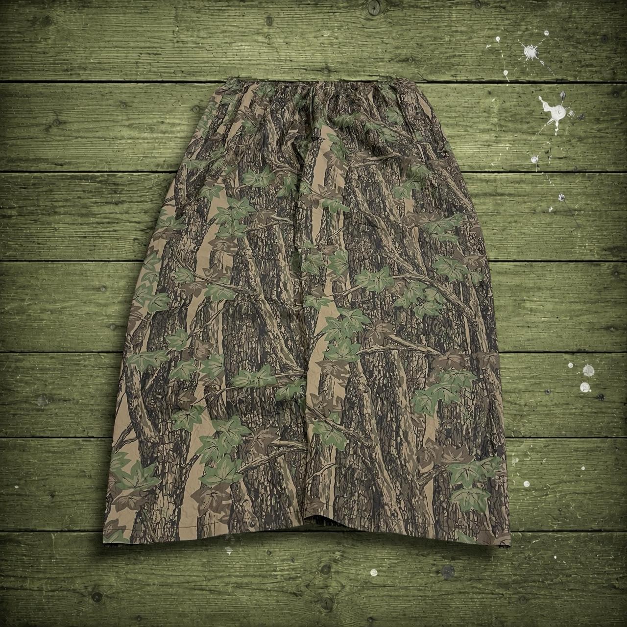 Baggy camo waterproof pants y2k khaki Wide leg rubber feel Rebark tree camouflage rain pants