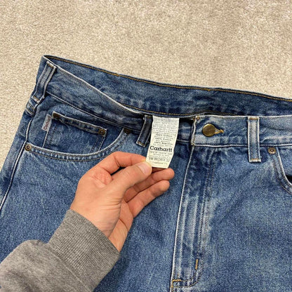 Vintage Carhartt jeans 90s skater style W36L32 blue denim 5 pocket workwear jeans