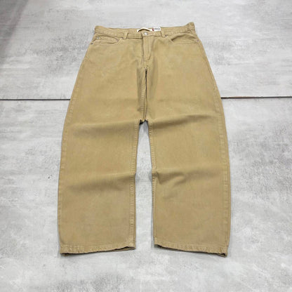 Mens Levis jeans W36 L29 loose relaxed khaki beige relaxed 90s style jeans red tab logo