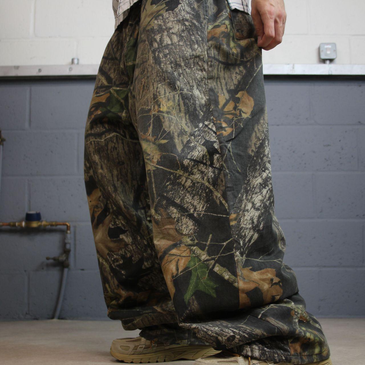 Mossy Oak baggy camo pants wide leg khaki Loose fit Break Up tree camouflage pants