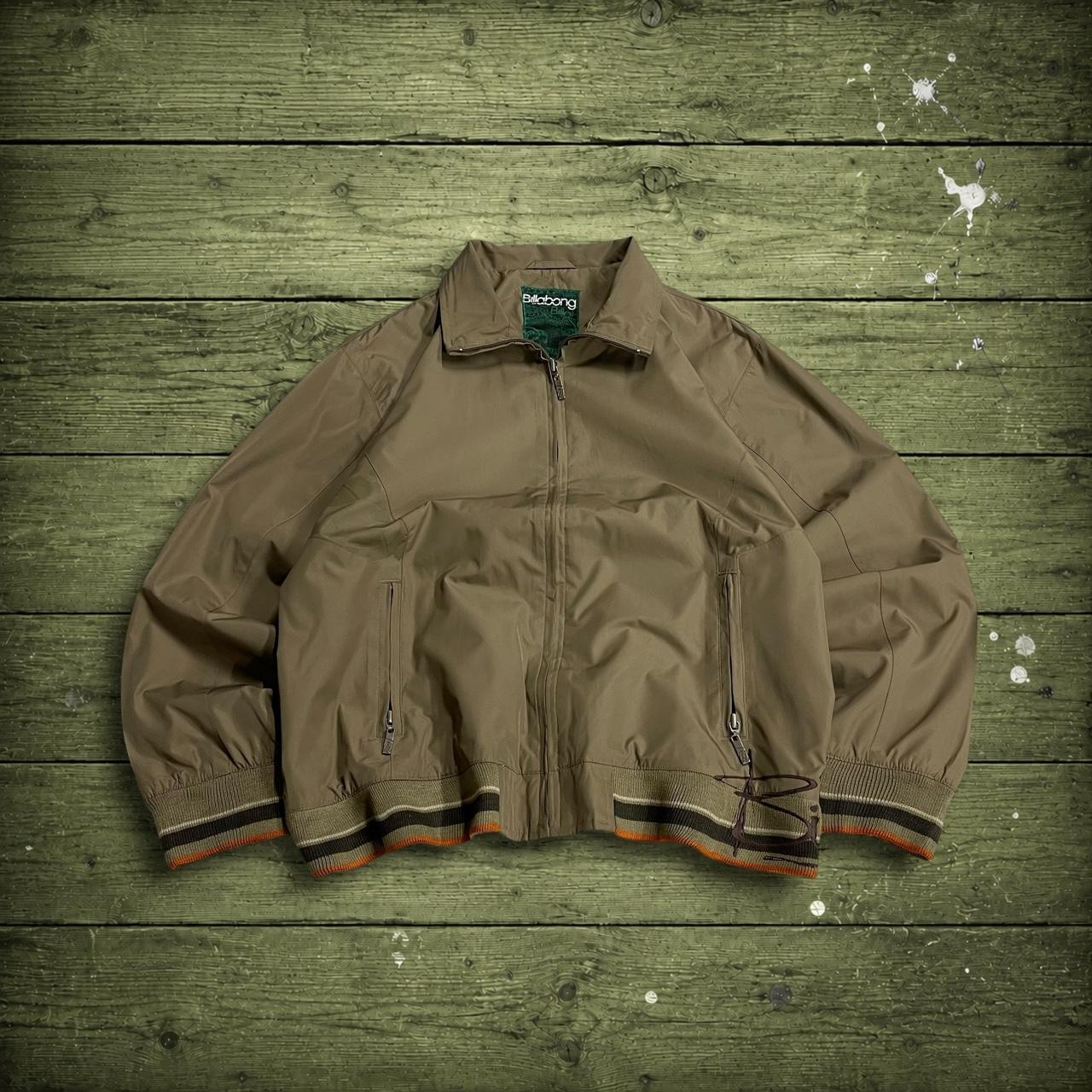 Y2K Billabong windbreaker jacket embroidered Large women's khaki Surf style tech jacket