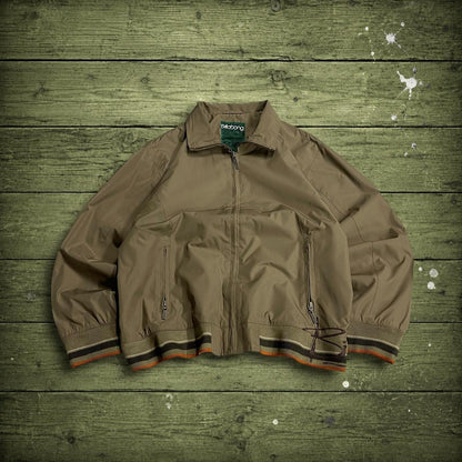 Y2K Billabong windbreaker jacket embroidered Large women's khaki Surf style tech jacket