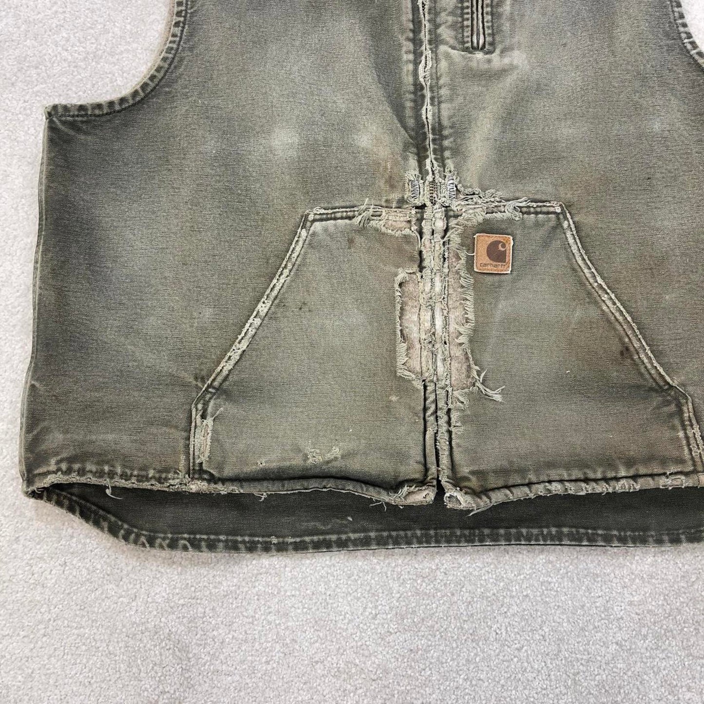 Green vintage Carhartt gilet 2XL sandstone canvas