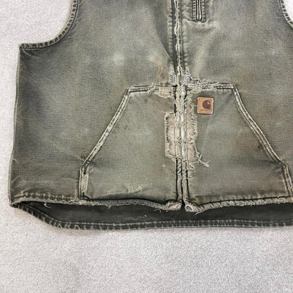 Green vintage Carhartt gilet 2XL sandstone canvas