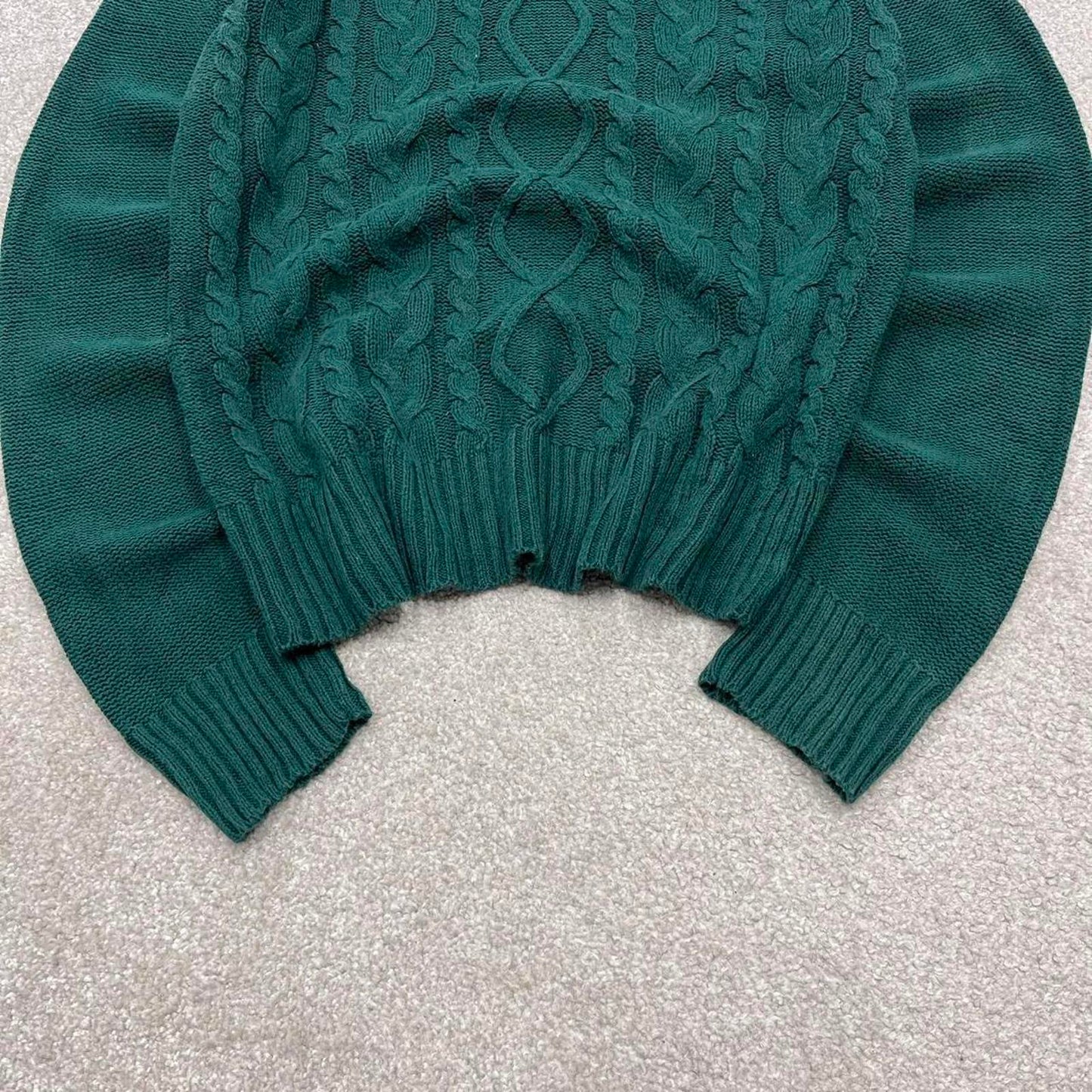 00s CHAPS knit sweater jumper embroidered M women's green knitted pull over y2k 90s style