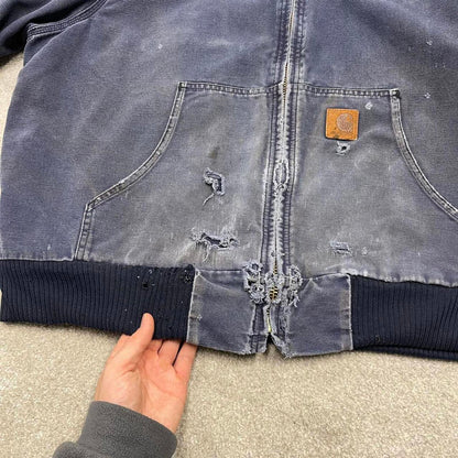 Vintage Carhartt jacket hooded active XL Men's blue technical canvas 90s style skater bomber