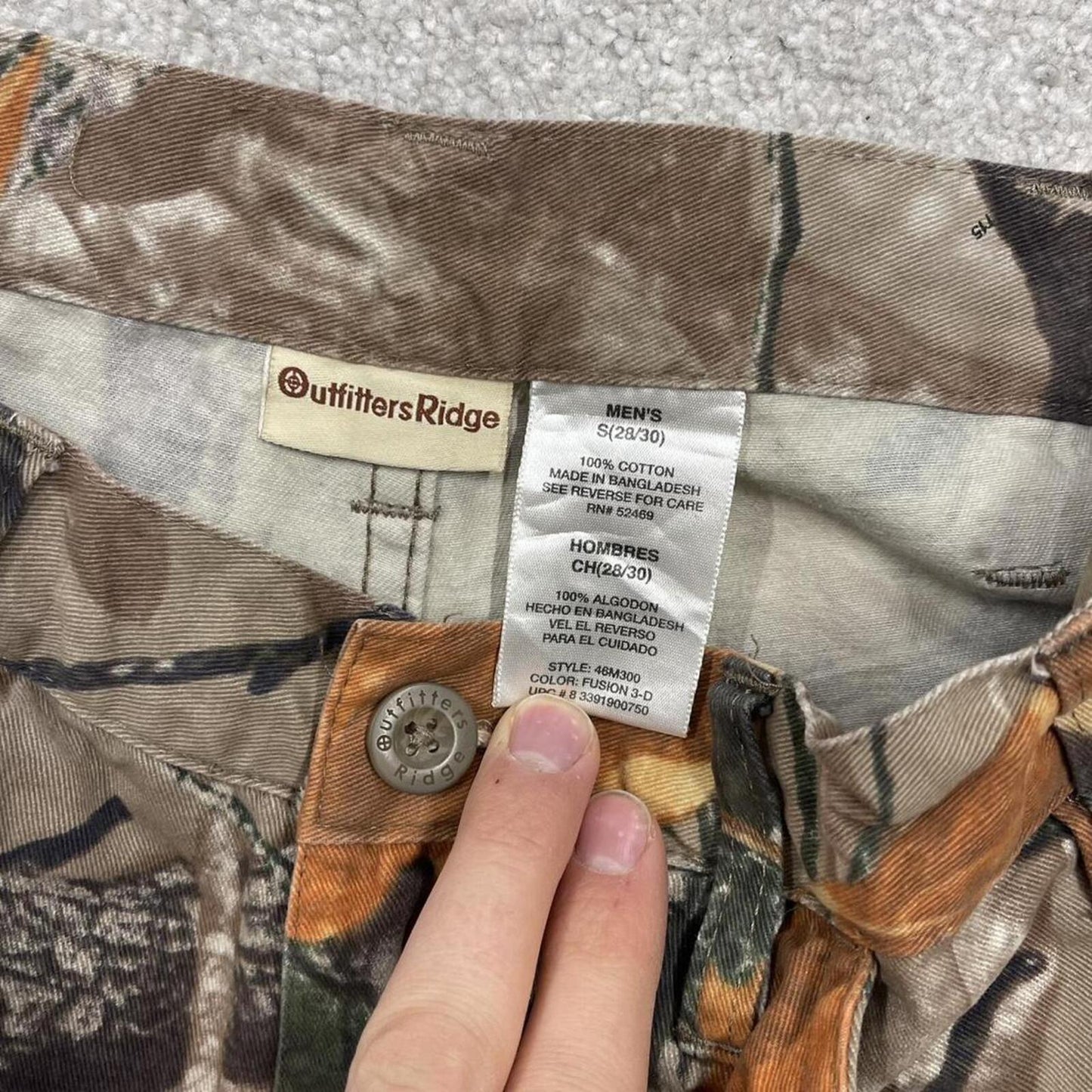 Y2k Small camo cargo pants wide leg brown Loose Outfitters Ridge tree camouflage pants