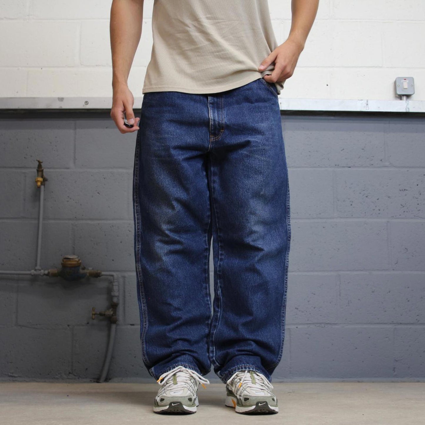Baggy Dickies jeans W40L30 loose blue denim 90s skater style workwear jeans