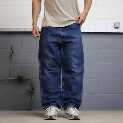 Baggy Dickies jeans W40L30 loose blue denim 90s skater style workwear jeans